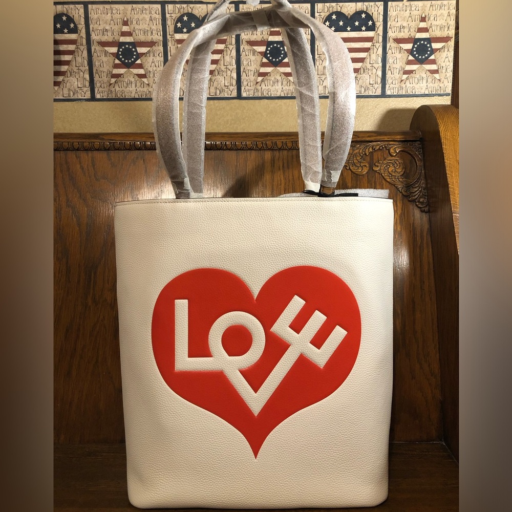 NWT-Alexander Girard x Kate Spade New York-Heart/Love Embossed Waverly Tote-$358